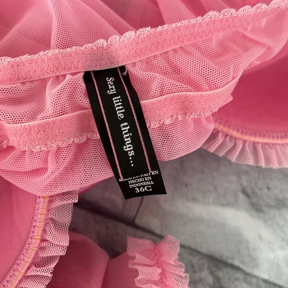 Sexy Little Things pink babydoll rhinestone lingerie top SZ 36C - Picture 8 of 10